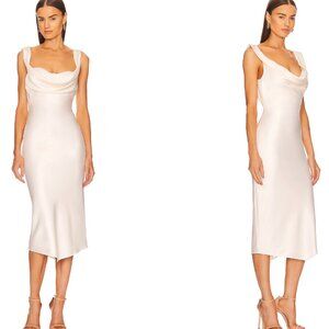 Michael Costello x REVOLVE Kylen Ivory Midi Dress (Size S)